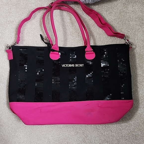 Victoria's Secret Travel Bag Black/Pink - Picture 7 of 11